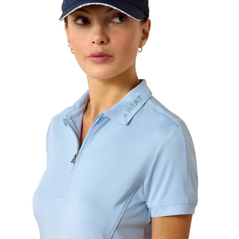 Ariat Bandera 1/4 Zip Polo Shirt in St Tropez-1