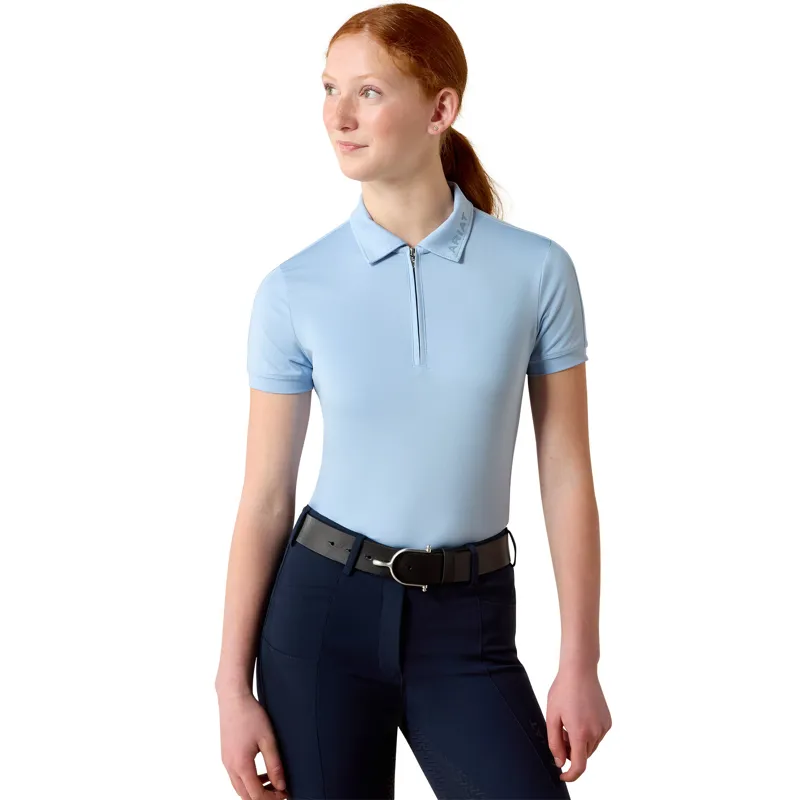 Ariat Youth Bandera 1/4 Zip Polo Shirt in St Tropez
