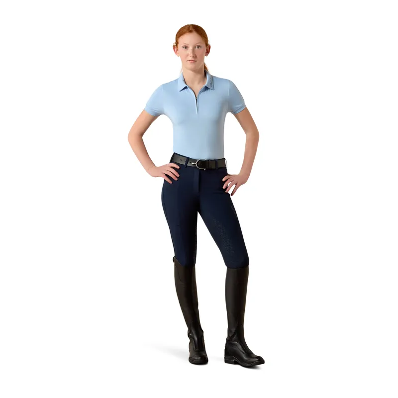 Ariat Youth Bandera 1/4 Zip Polo Shirt in St Tropez-1