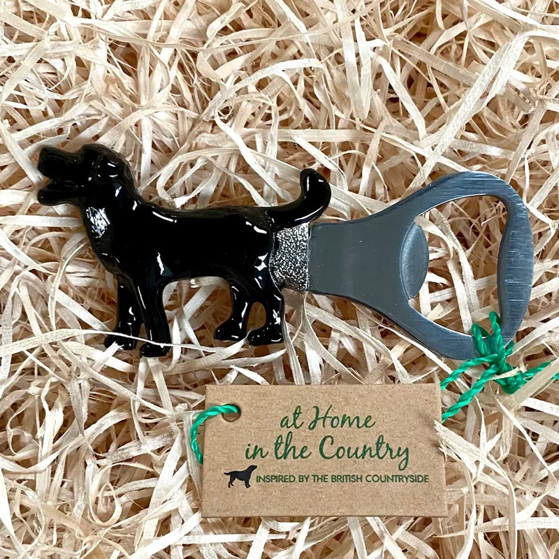 At Home in The Country Black Labrador Bottle Opener