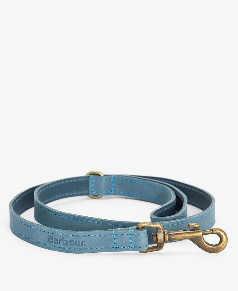 Barbour Leather Dog Lead in Blue