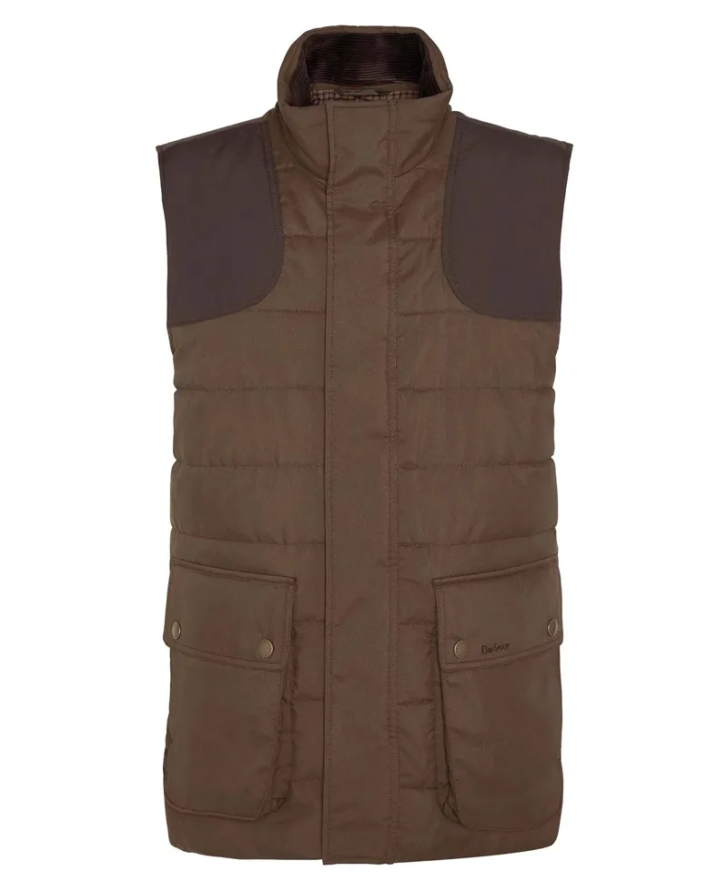 Barbour Bradford Tattersall Gilet in Dark Sand