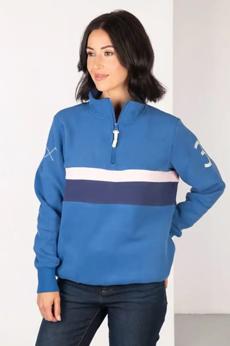 Rydale Bramham Stripe Sweatshirt in Blue/Navy