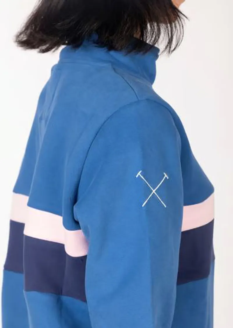 Rydale Bramham Stripe Sweatshirt in Blue/Navy-3