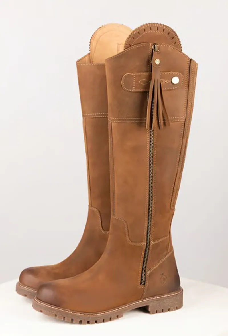 Rydale Bramham Tall Leather Country Boots in Dark Tan
