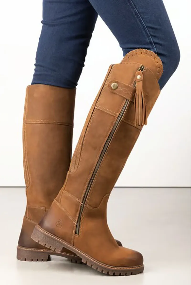 Rydale Bramham Tall Leather Country Boots in Dark Tan-2
