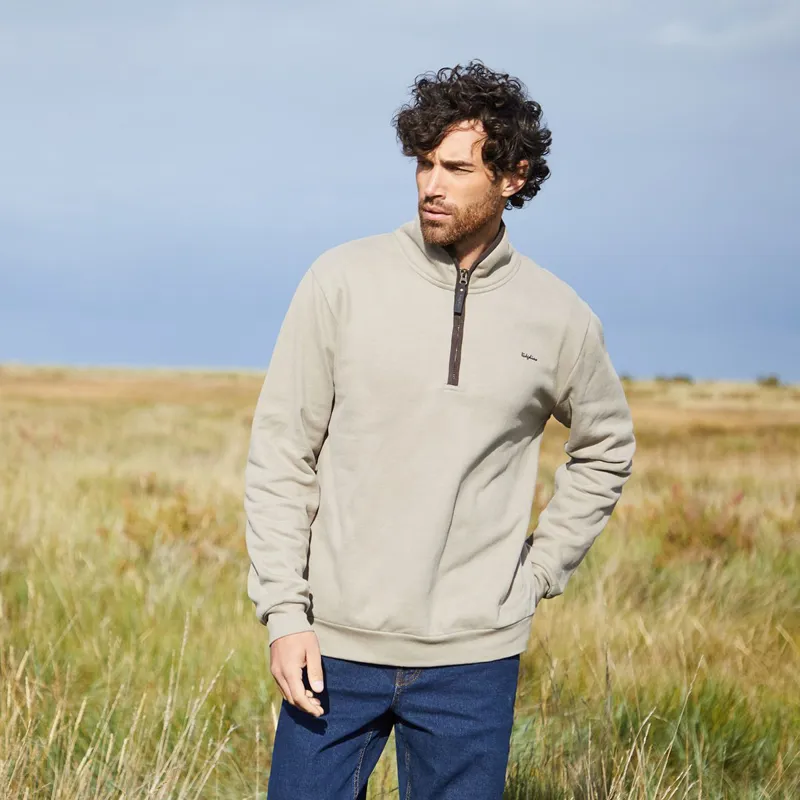 Ridgeline Brancaster 1/4 Zip Top in Roasted Cashew-3