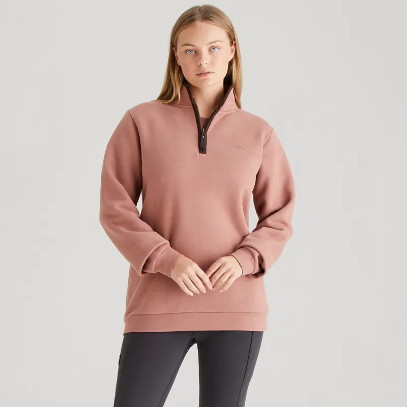 Ridgeline Brancaster 1/4 Zip Top in Dusky Pink