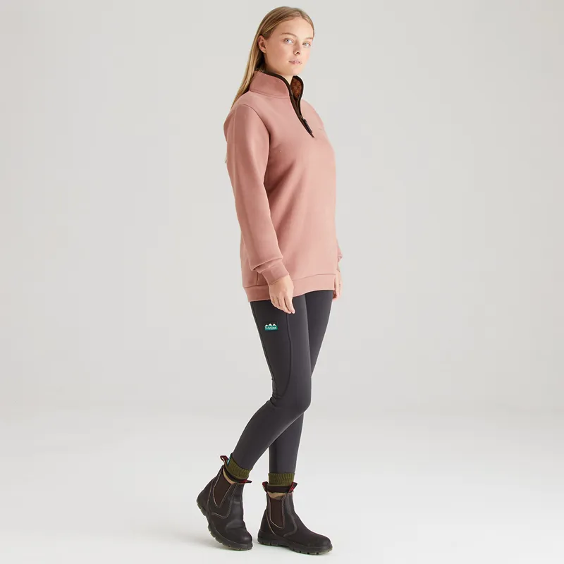 Ridgeline Brancaster 1/4 Zip Top in Dusky Pink-1