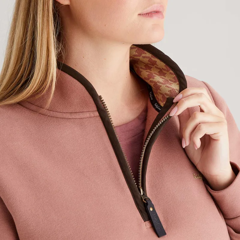 Ridgeline Brancaster 1/4 Zip Top in Dusky Pink-3