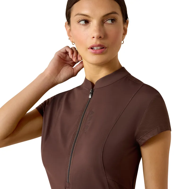 Ariat Breathe 1/2 Zip Baselayer in Pommel Brown-1