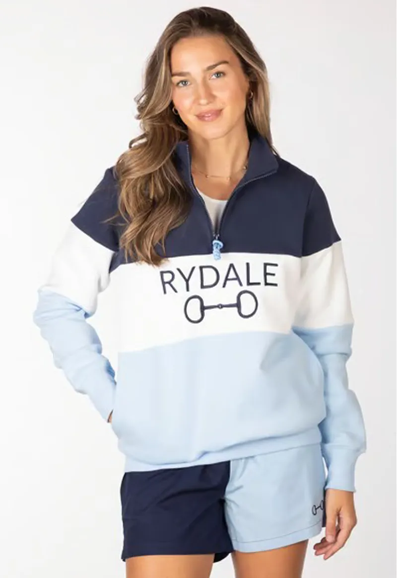 Rydale Snaffle Sweatshirt in Navy/White/Soft Blue