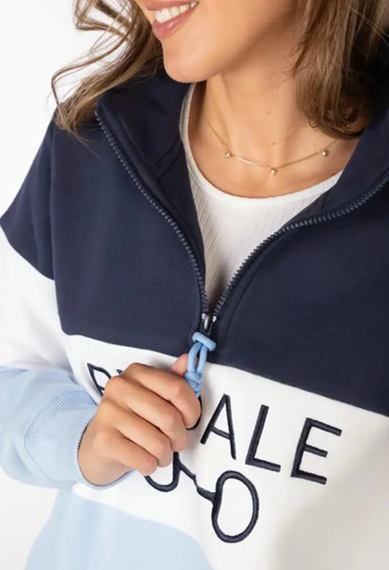 Rydale Snaffle Sweatshirt in Navy/White/Soft Blue-2