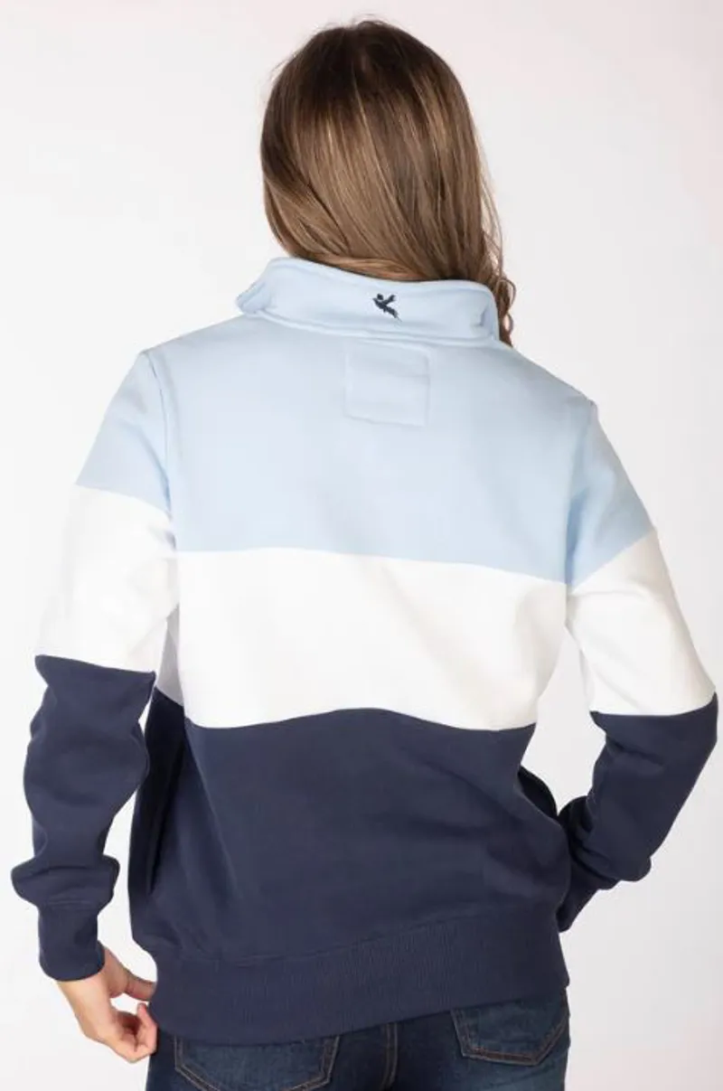 Rydale Byland Cow Sweatshirt in Soft Blue/White/Navy-1