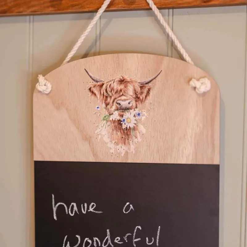 Wrendale 'Daisy Coo' Highland Cow Chalkboard-1