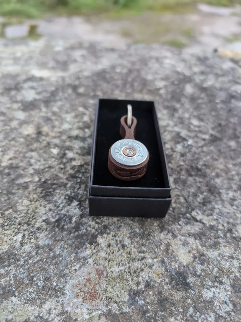 Shotgun Cartridge Keyring Dark Brown By J Boult-1
