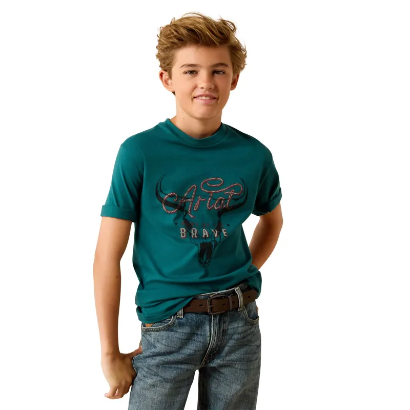 Ariat Youth Cattle Skull Freedom T-shirt in Mediterranean