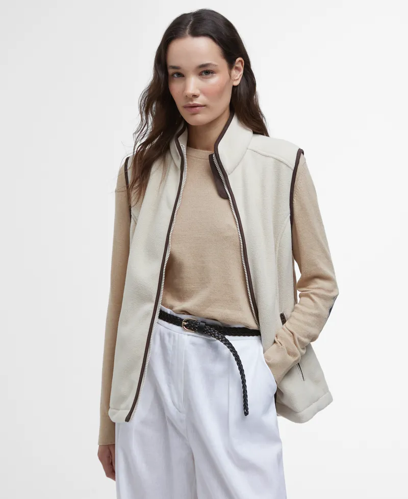 Barbour Colton Fleece Gilet in Pearl-1