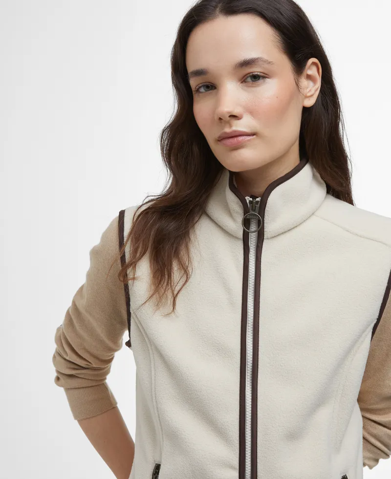 Barbour Colton Fleece Gilet in Pearl-3