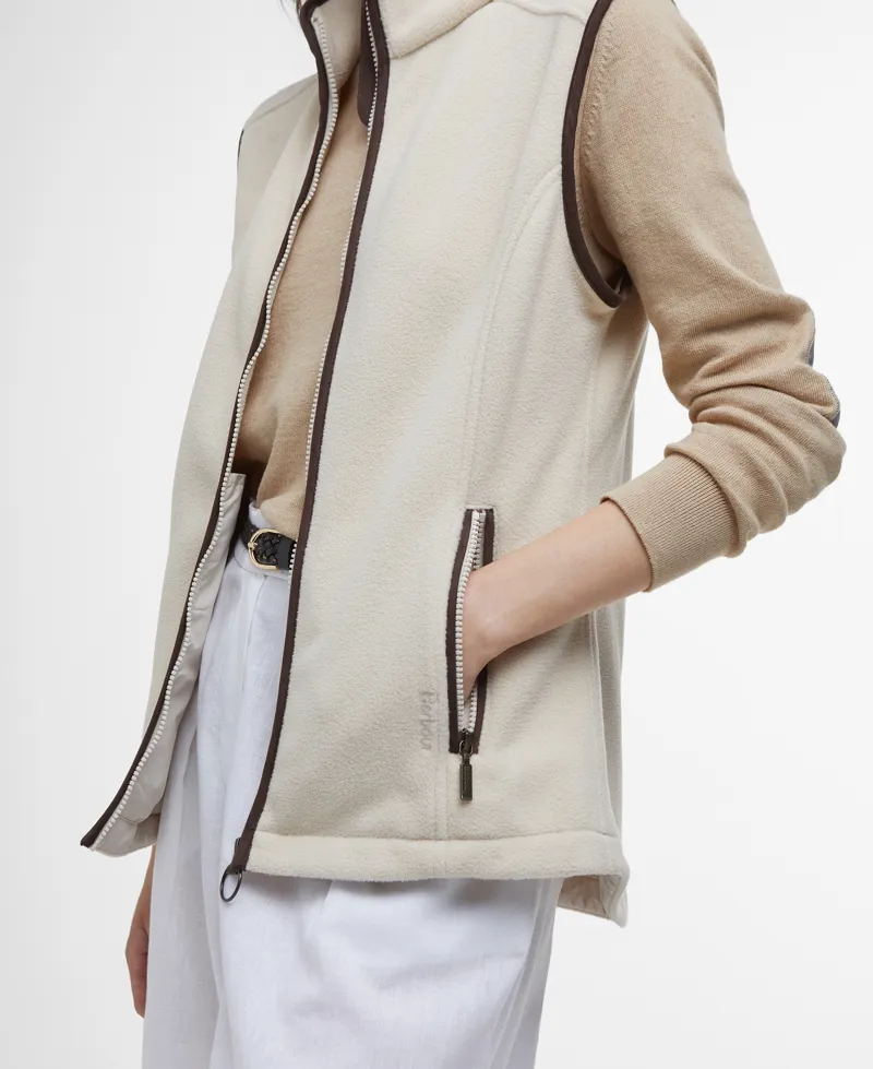 Barbour Colton Fleece Gilet in Pearl-4