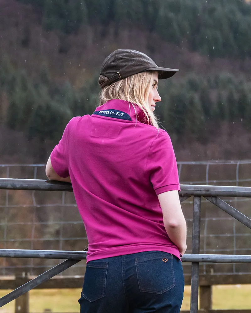 Hoggs of Fife Cora Pique Polo in Berry-1