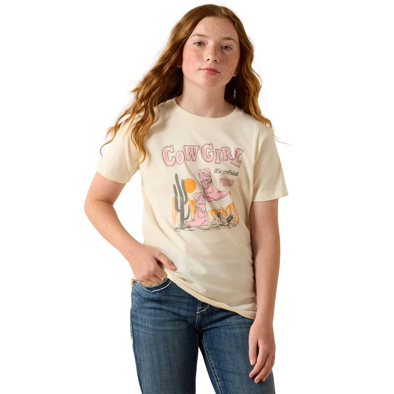 Ariat Youth Cowgirl Vibes T-shirt in Natural