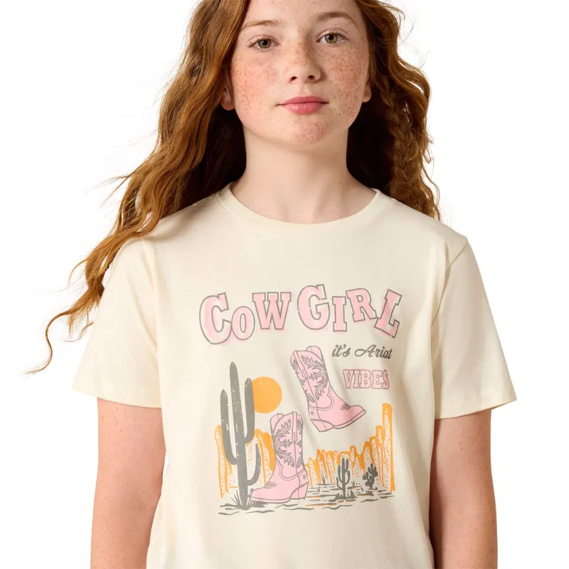 Ariat Youth Cowgirl Vibes T-shirt in Natural-1