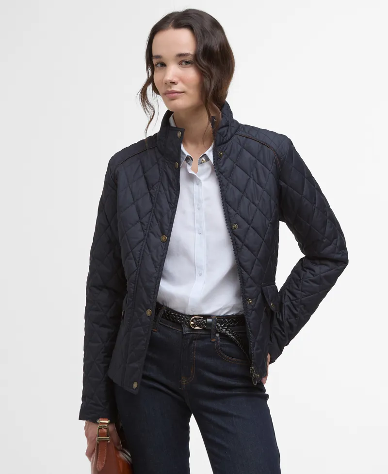 Barbour Crawford Cavalry Quilt in Dark Navy-1