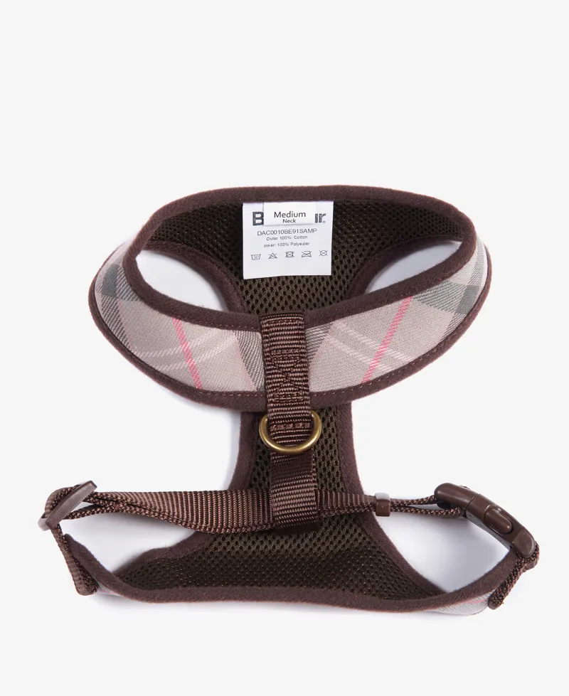 Barbour Tartan Dog Harness in Pink-1