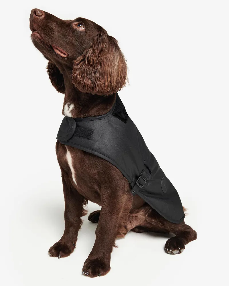 Barbour Dog Coat Matt Wax in Black-1