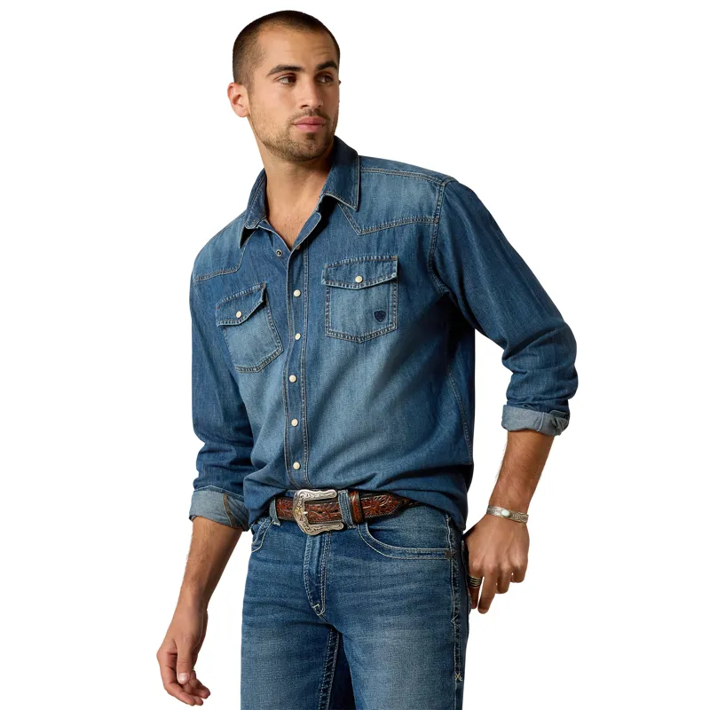 Ariat Denim Retro Fit Shirt in Stone