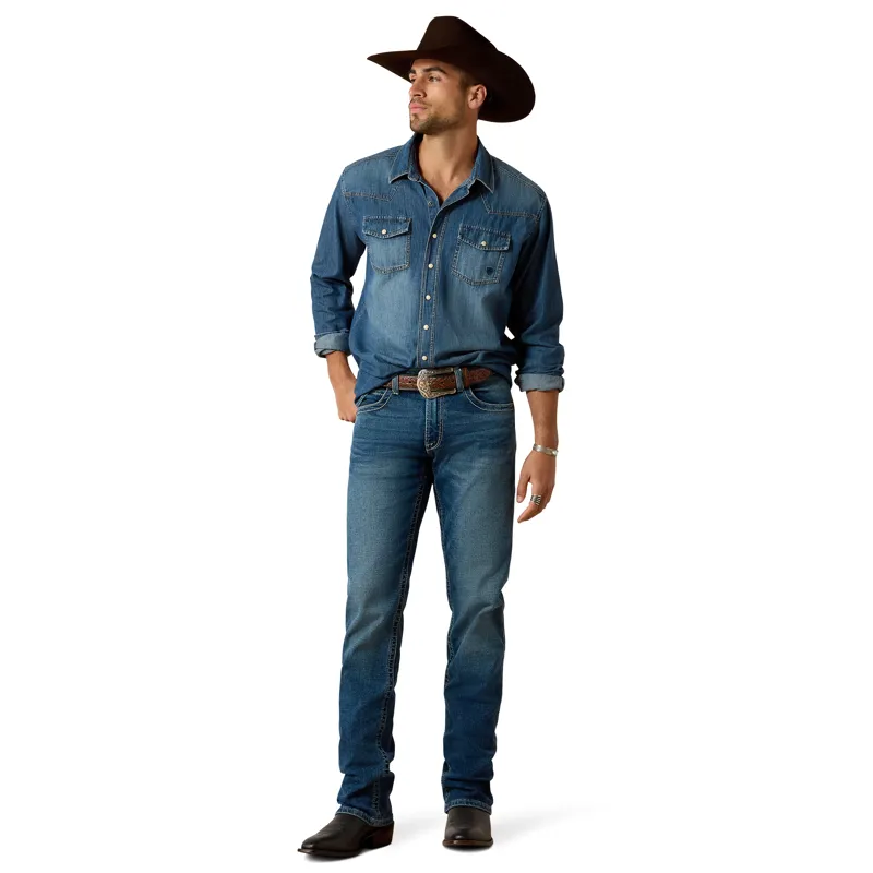 Ariat Denim Retro Fit Shirt in Stone-1