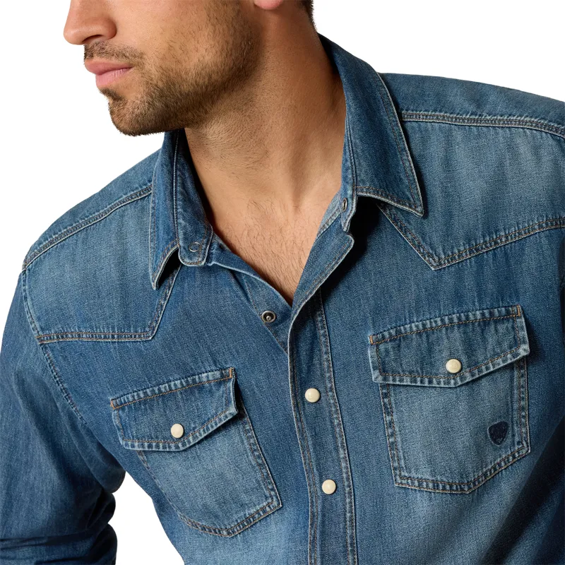 Ariat Denim Retro Fit Shirt in Stone-3