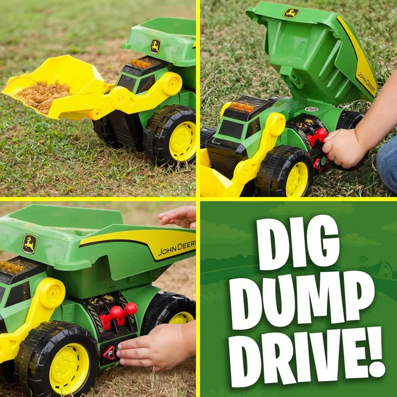 John Deere 2 in 1 Dig a Rig Motorised Dump Truck and Front Loader-3