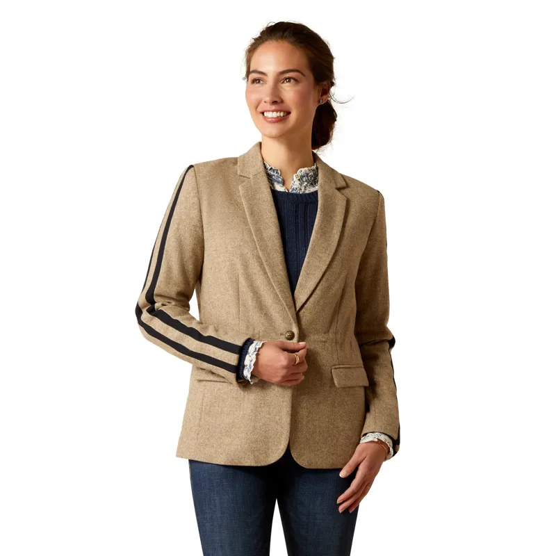 Ariat Dornie Wool Blazer in Camel Herringbone