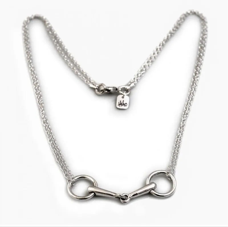 Hiho Sterling Silver Double Chained Racing Snaffles Necklace