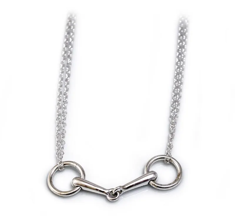 Hiho Sterling Silver Double Chained Racing Snaffles Necklace-1