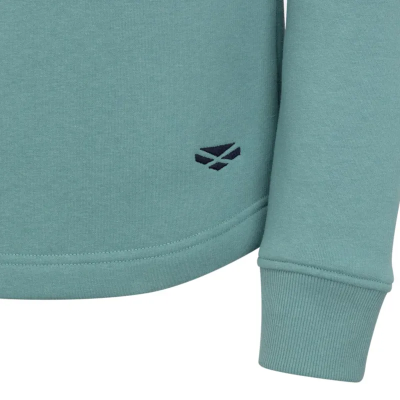 Hoggs of Fife Dumfries 1888 1/4 Zip Sweatshirt in Mineral Blue White and Pink-2