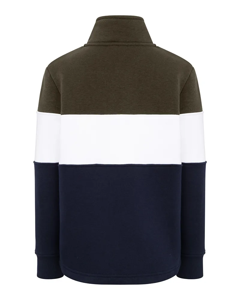 Hoggs of Fife Junior Dumfries 1888 1/4 Zip Sweatshirt in Forest White and Navy-1