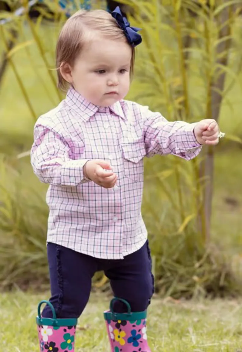 Rydale Junior Ellie II Check Country Shirt in Pink-1