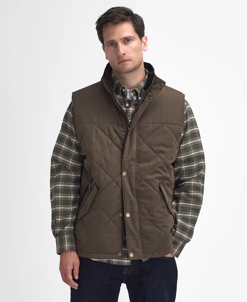 Barbour Elter Quilted Gilet in Olive-1