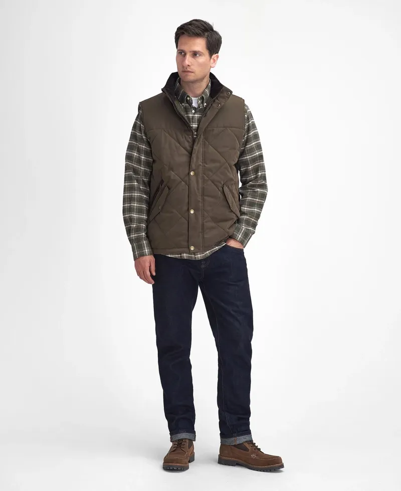 Barbour Elter Quilted Gilet in Olive-2