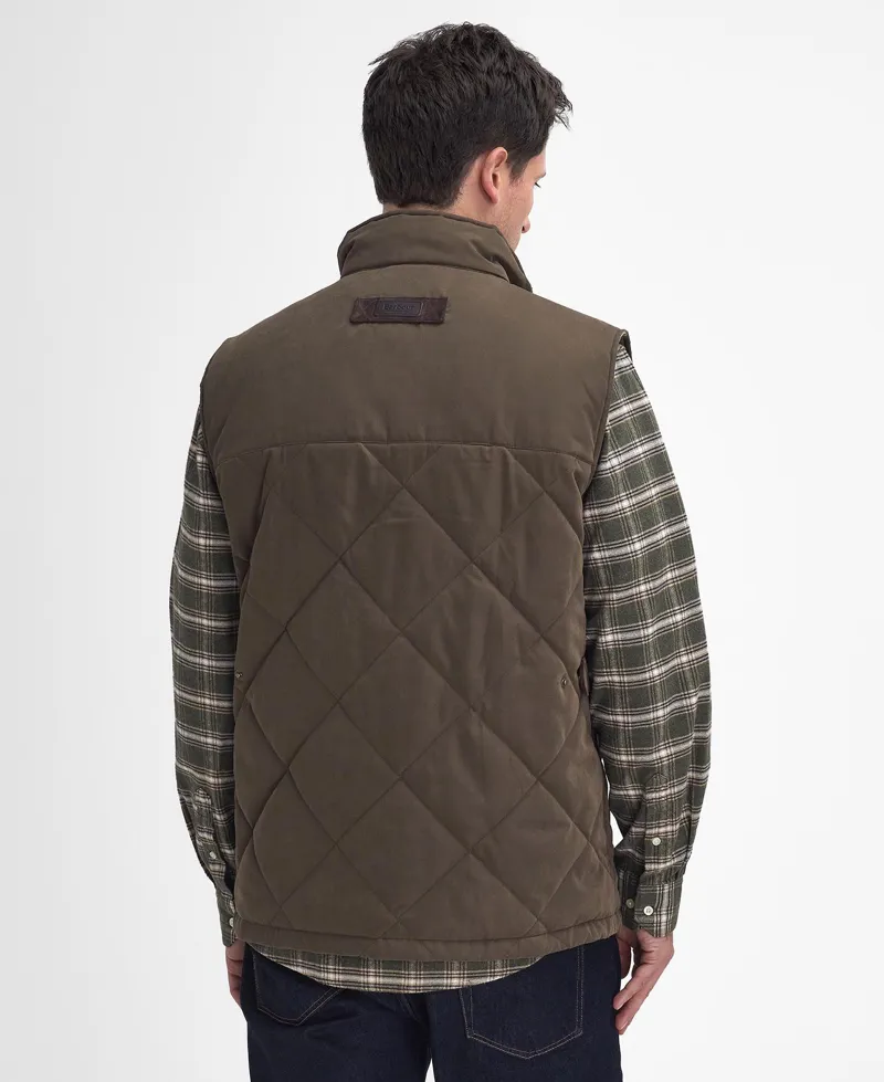 Barbour Elter Quilted Gilet in Olive-3