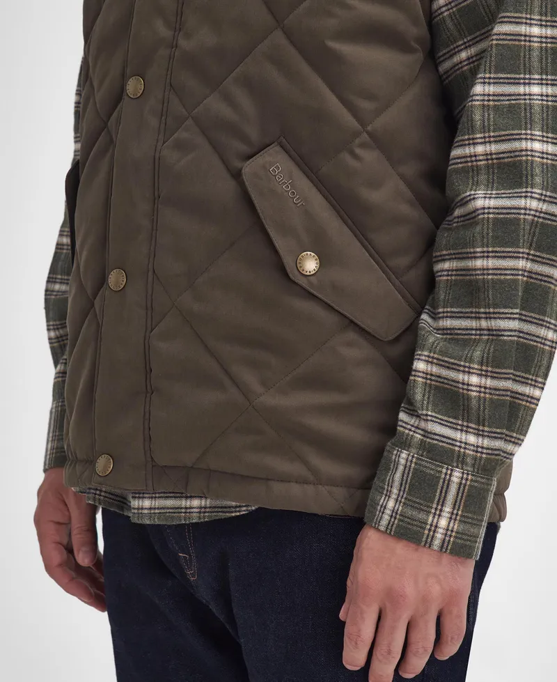 Barbour Elter Quilted Gilet in Olive-5