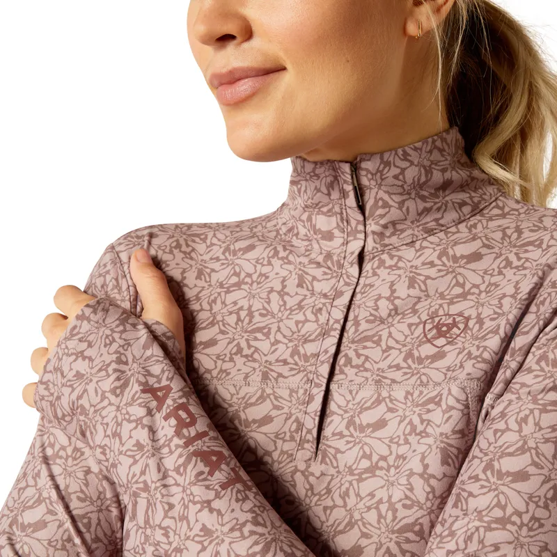 Ariat Lowell 3.0 1/4 Zip Baselayer in Abstract Floral-1