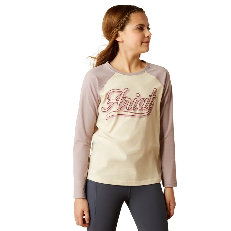 Ariat Pony Script Baseball T-Shirt - Purple Dove Heather