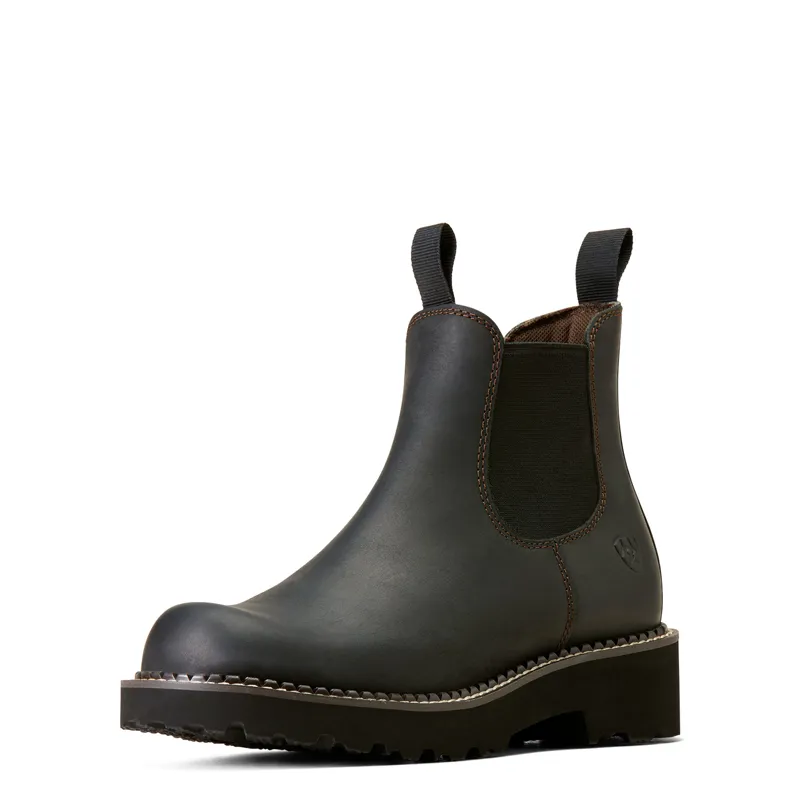 Ariat Fatbaby Twin Gore Western Boot in Black Deertan