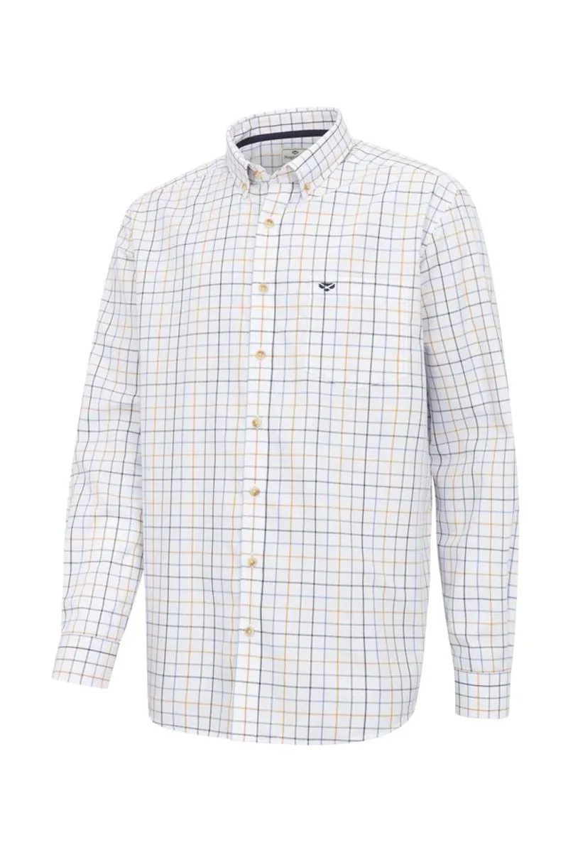 Hoggs of Fife Fernie Bamboo Shirt in Blue Green and Gold