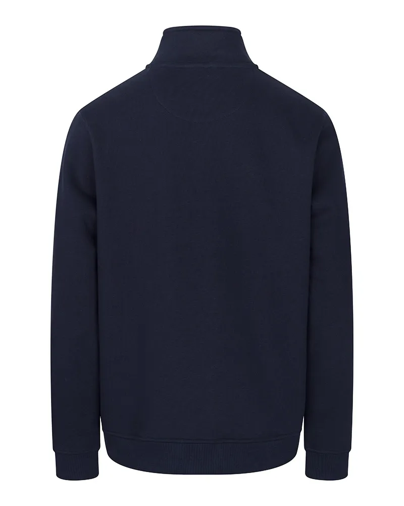 Hoggs of Fife Galloway 1888 Plain 1/4 Zip Sweatshirt in Navy-1
