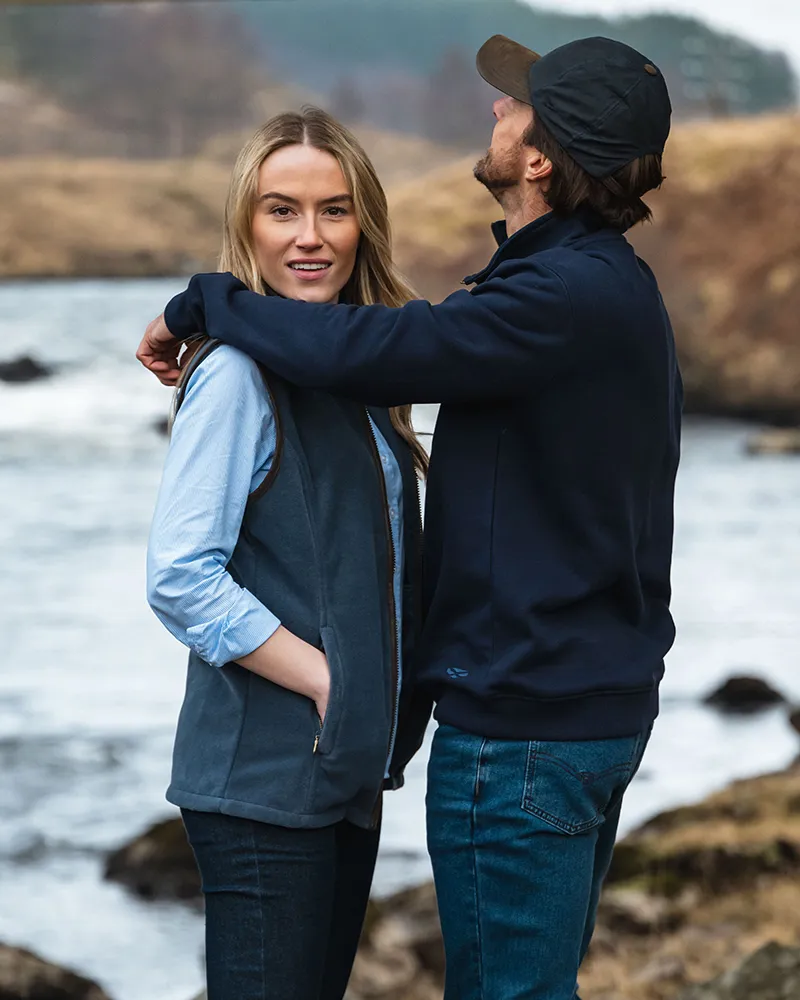 Hoggs of Fife Galloway 1888 Plain 1/4 Zip Sweatshirt in Navy-3